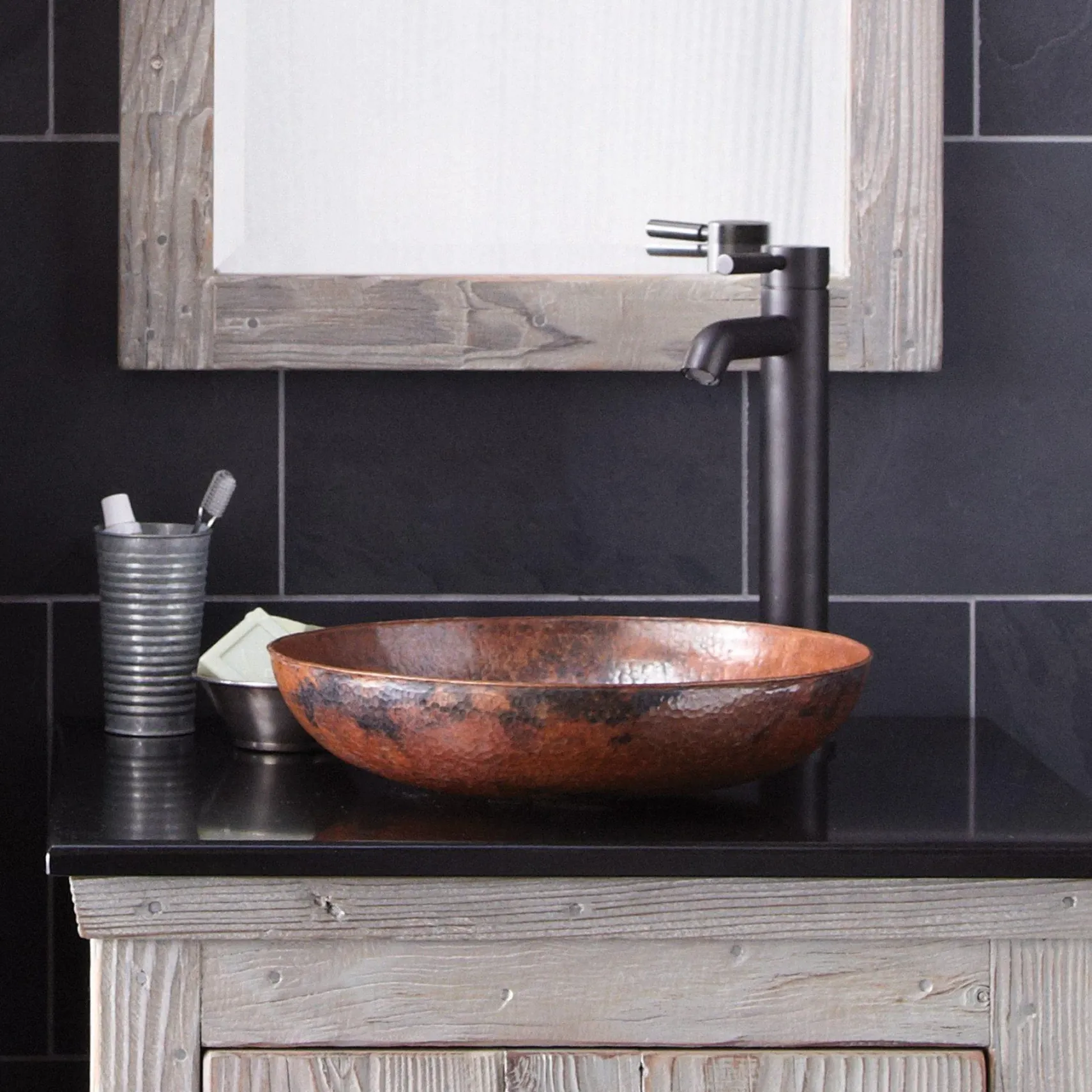 Native Trails Maestro 15" Round Copper Bathroom Sink, Tempered Copper, CPS383