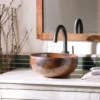 Native Trails Maestro 13" Round Copper Bathroom Sink, Tempered Copper, CPS366