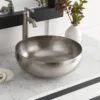 Native Trails Maestro 16" Round Nickel Bathroom Sink, Brushed Nickel, CPS563