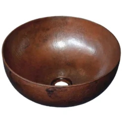 Native Trails Maestro 13" Round Copper Bathroom Sink, Antique Copper, CPS266