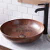 Native Trails Maestro 17" Round Copper Bathroom Sink, Tempered Copper, CPS384