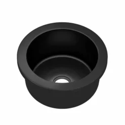 Native Trails Malibu 14" Round NativeStone Concrete Bar/Prep Sink, Charcoal, NSB1407-C
