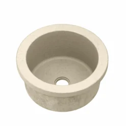 Native Trails Malibu 14" Round NativeStone Concrete Bar/Prep Sink, Sand, NSB1407-D
