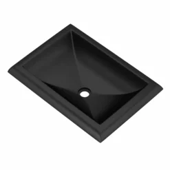 Native Trails Montecito 21.5" x 15.5" Rectangle Drop In NativeStone Concrete ADA Bathroom Sink, Charcoal, NSL2216-C