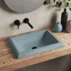 Native Trails Montecito 21.5" x 15.5" Rectangle Drop In NativeStone Concrete ADA Bathroom Sink, Ocean, NSL2216-O