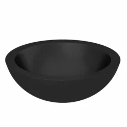 Native Trails Morro 17" Round NativeStone Concrete Bathroom Sink, Charcoal, NSL1705-C