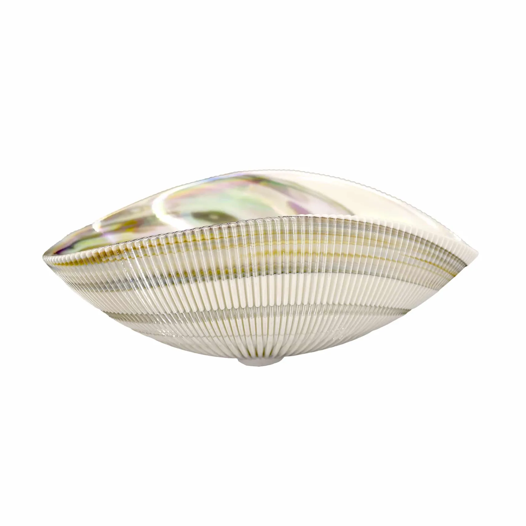 Native Trails Murano 18" Asymmetrical Shell-Shaped Glass Vessel Bathroom Sink, Abalone, MG1912-AE