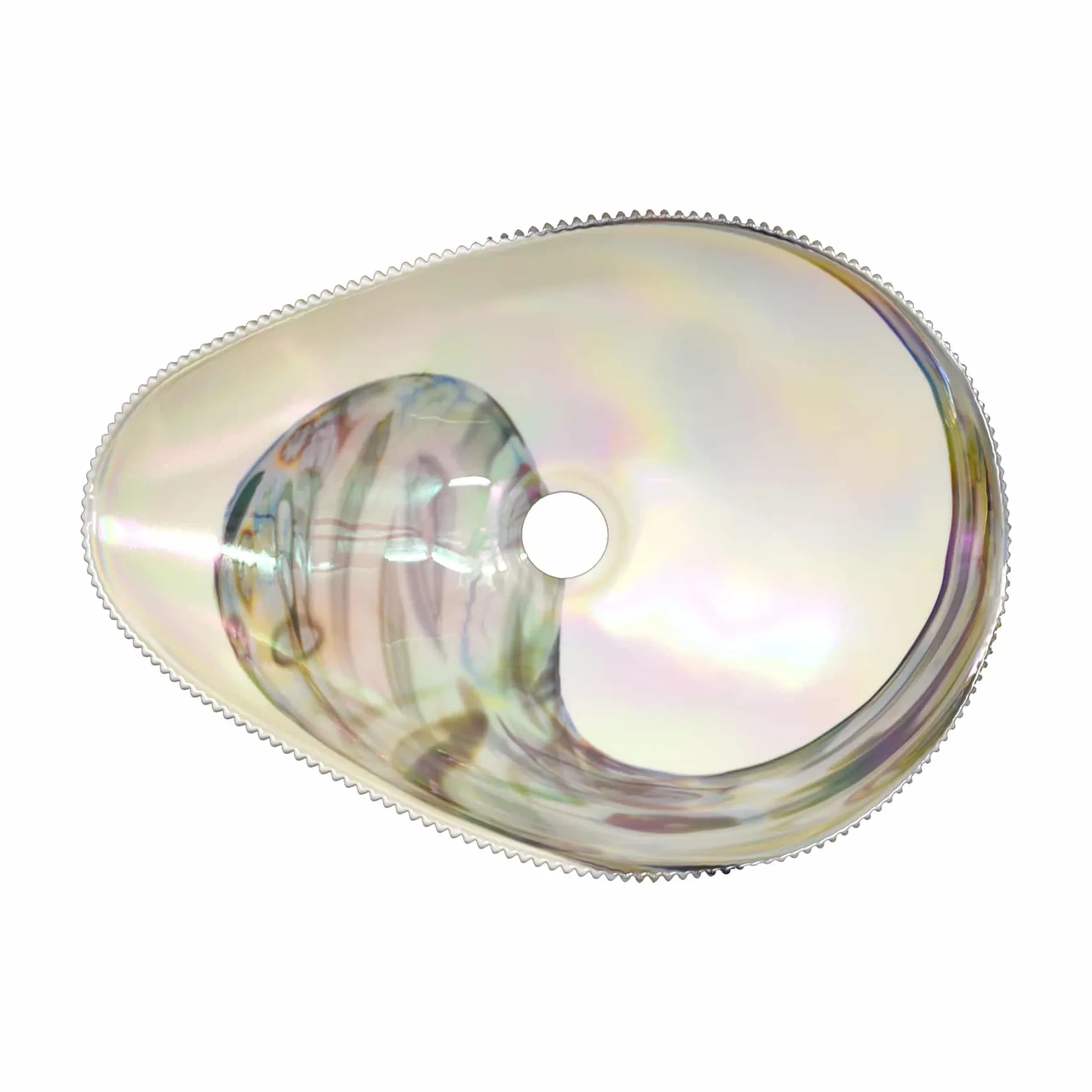 Native Trails Murano 18" Asymmetrical Shell-Shaped Glass Vessel Bathroom Sink, Abalone, MG1912-AE
