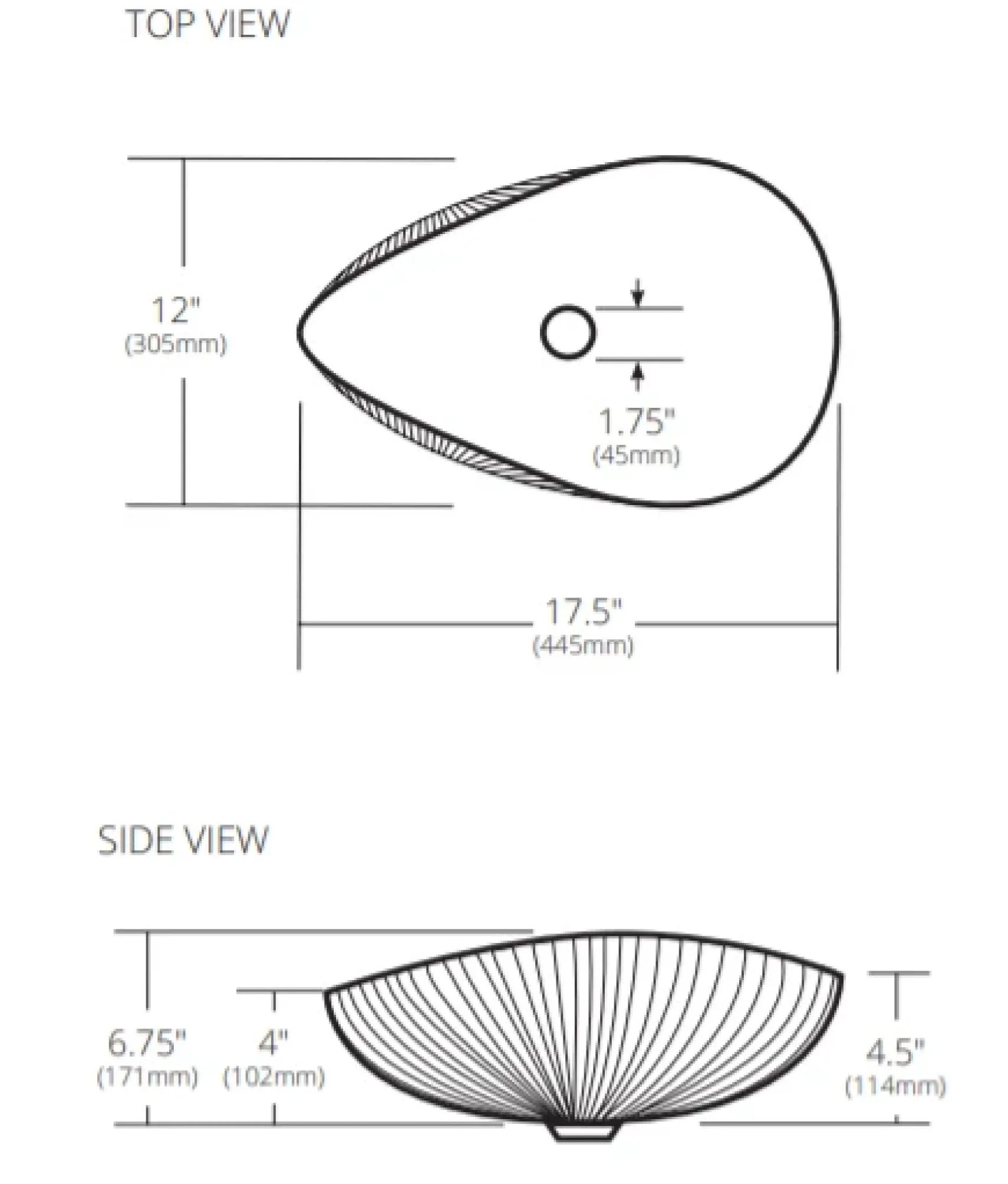 Native Trails Murano 18" Asymmetrical Shell-Shaped Glass Vessel Bathroom Sink, Abalone, MG1912-AE