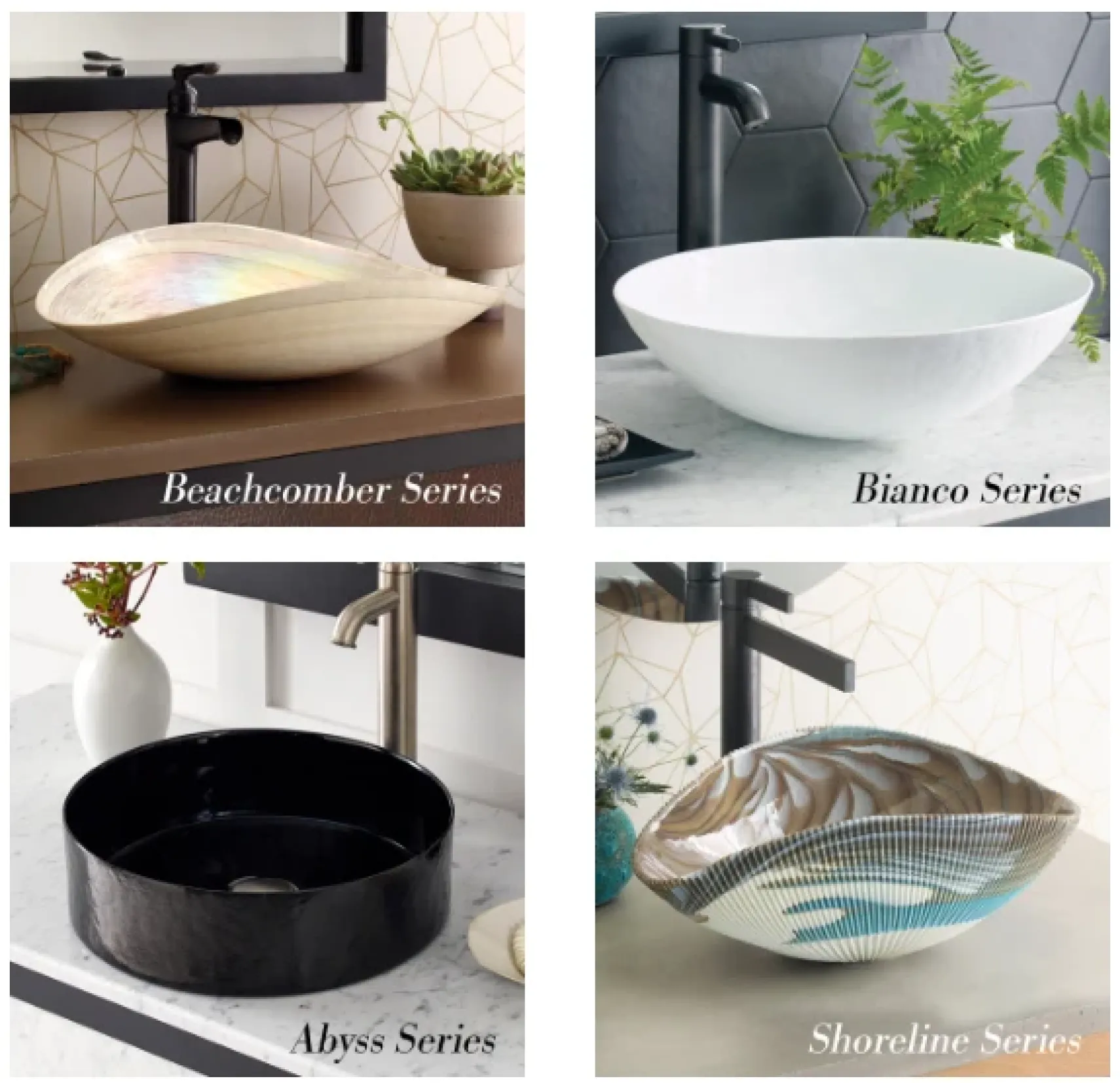 Native Trails Murano 18" Asymmetrical Shell-Shaped Glass Vessel Bathroom Sink, Abalone, MG1912-AE