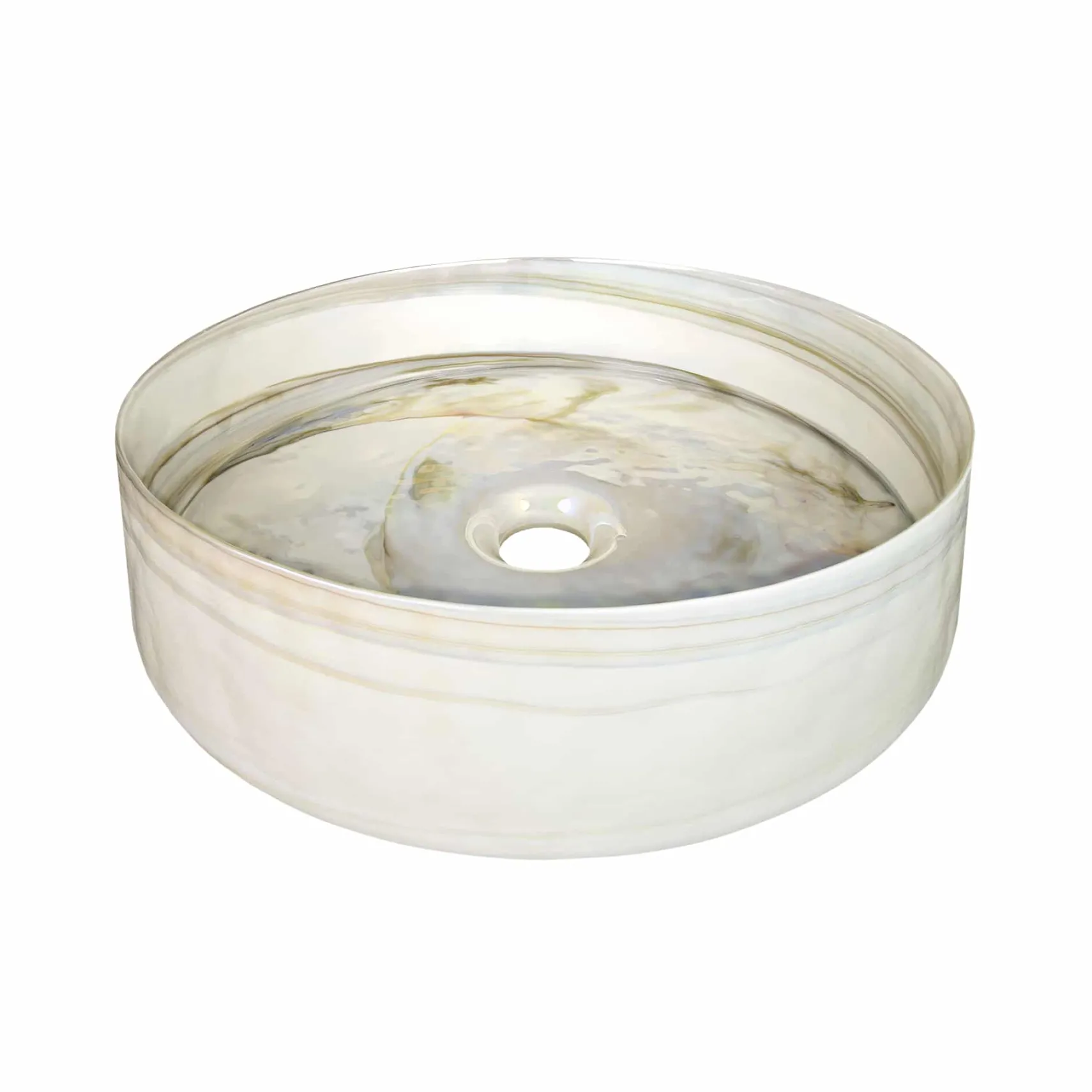 Native Trails Murano 16" Round Glass Bathroom Sink, Abalone, MG1616-AE