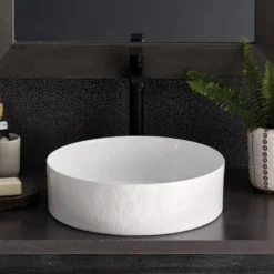 Native Trails Murano 16" Round Glass Bathroom Sink, Bianco, MG1616-BO