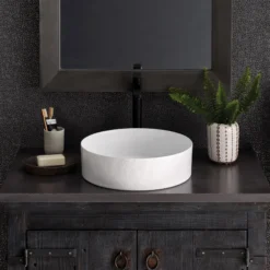 Native Trails Murano 16" Round Glass Bathroom Sink, Bianco, MG1616-BO