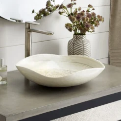 Native Trails Murano 15" Rounded-Square Glass Vessel Bathroom Sink, Beachcomber, MG1515-BR