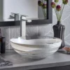 Native Trails Murano 16" Round Vessel Glass Bathroom Sink, Seaspray, MG1605-SY