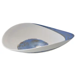 Native Trails Murano 20" x 17" Asymmetrical Rounded Curve-Shaped Vessel Glass Bathroom Sink, Marina, MG2017-MA