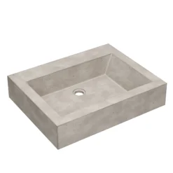 Native Trails Natoma 24" x 19" Rectangle Wall Mount NativeStone Concrete ADA Bathroom Sink, Ash, NSL2405-AX