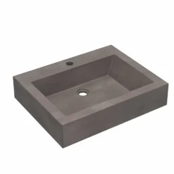 Native Trails Natoma 24" x 19" Rectangle Wall Mount NativeStone Concrete ADA Bathroom Sink, Slate, NSL2405-S