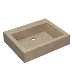 Native Trails Natoma 24" x 19" Rectangle Wall Mount NativeStone Concrete ADA Bathroom Sink, Earth, NSL2405-EX