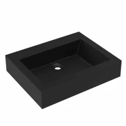 Native Trails Natoma 24" x 19" Rectangle Wall Mount NativeStone Concrete ADA Bathroom Sink, Charcoal, NSL2405-CX
