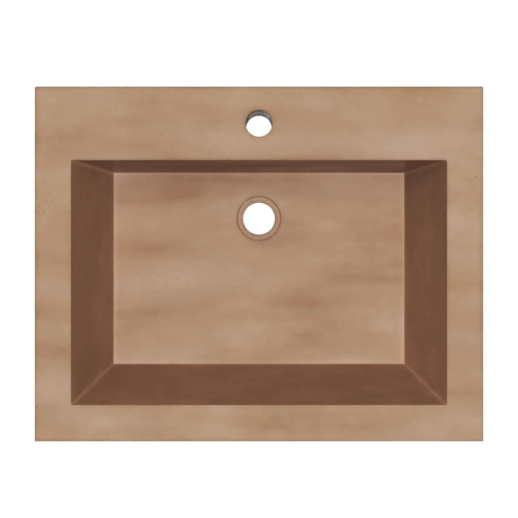 Native Trails Natoma 24" x 19" Rectangle Wall Mount NativeStone Concrete ADA Bathroom Sink, Terracotta, NSL2405-T