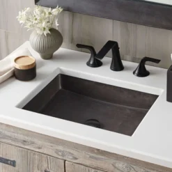 Native Trails Nipomo 20" Rectangle NativeStone Concrete Farmhouse Bathroom Sink, Slate, NSL1915-S