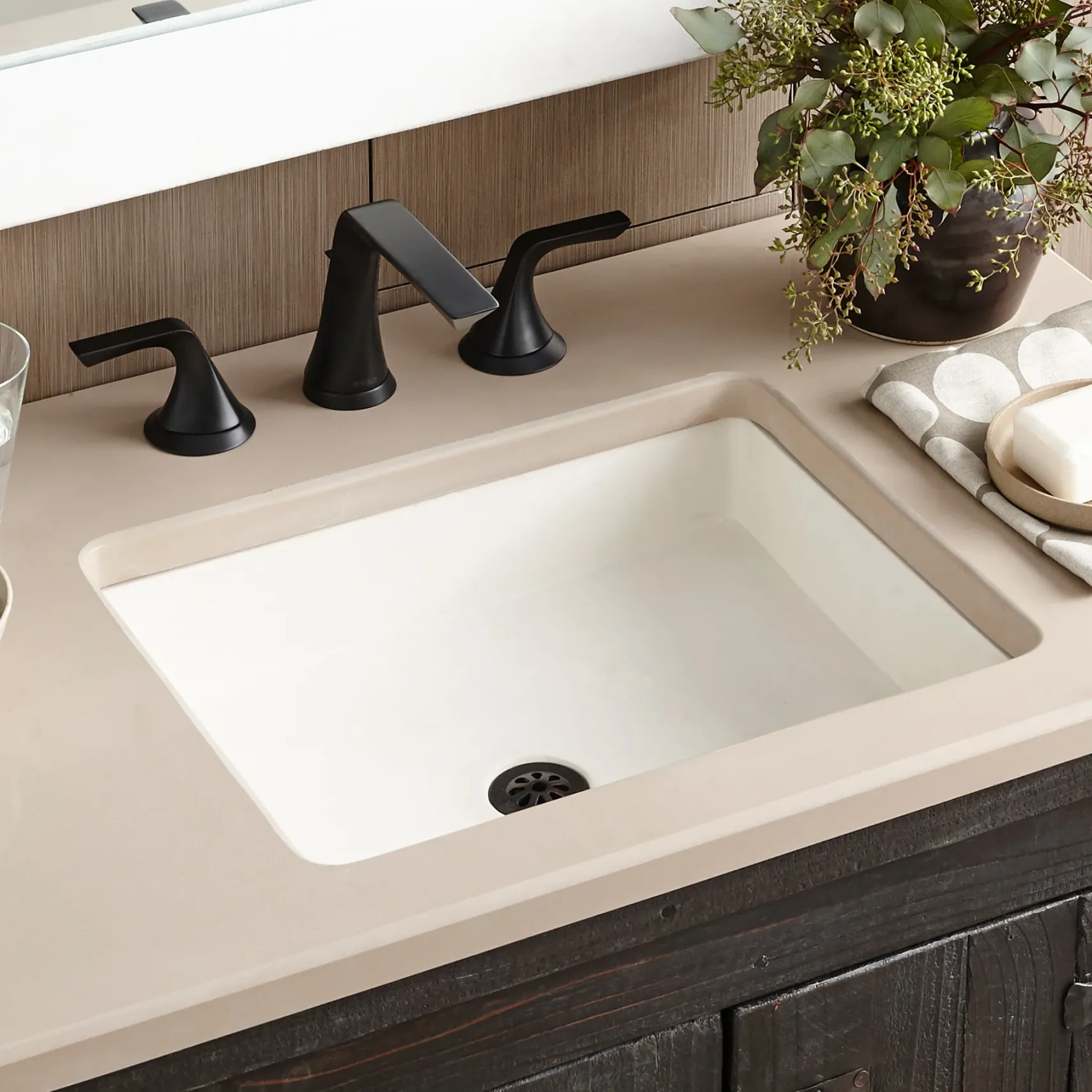 Native Trails Nipomo 20" Rectangle NativeStone Concrete Farmhouse Bathroom Sink, Pearl, NSL1915-P
