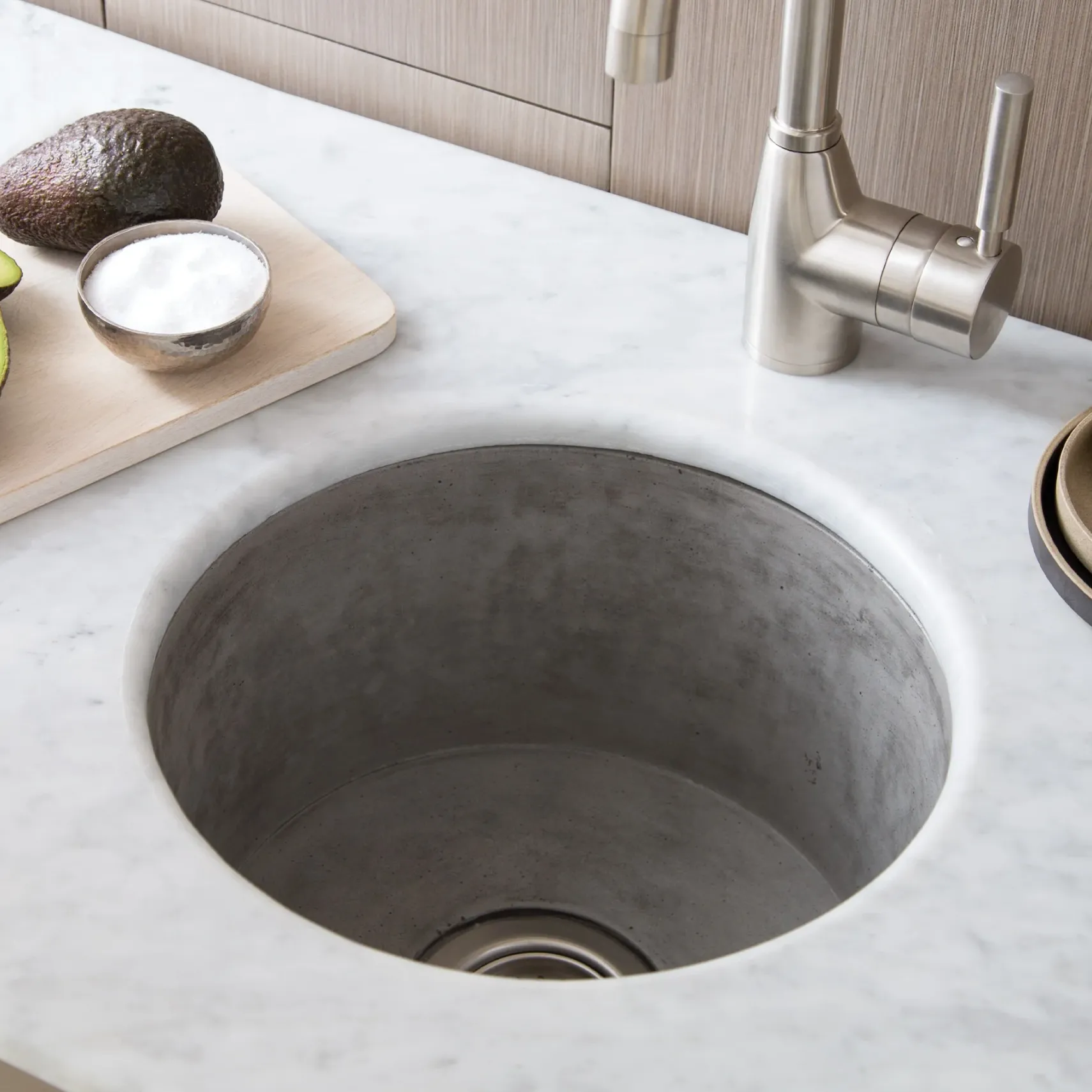 Native Trails Olivos 16" NativeStone Concrete Bar/Prep Sink, Ash, NSB1607-A