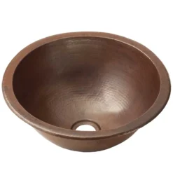 Native Trails Paloma 14" Round Copper Bathroom Sink, Antique Copper, CPS259
