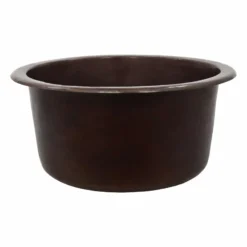 Native Trails Redondo Chico 15" Round Copper Bar/Prep Sink, Antique Copper, CPS260-F