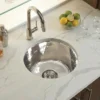 Native Trails Redondo Chico 15" Round Nickel Bar/Prep Sink, Polished Nickel, CPS860-F