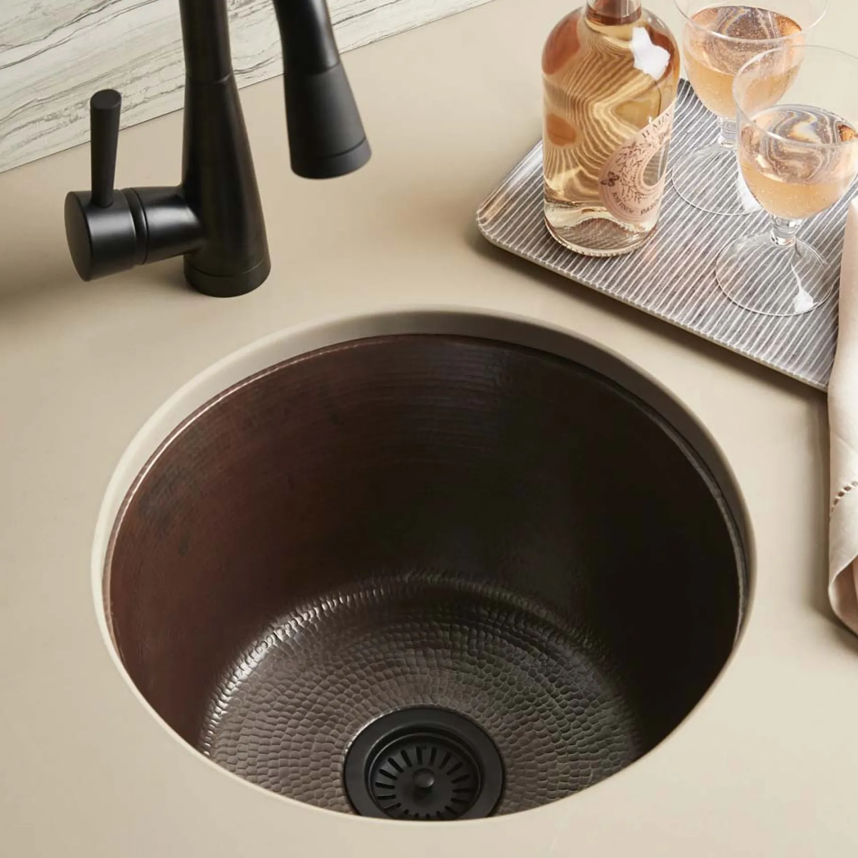 Native Trails Redondo Grande 18" Copper Bar/Prep Sink, Antique Copper, CPS251