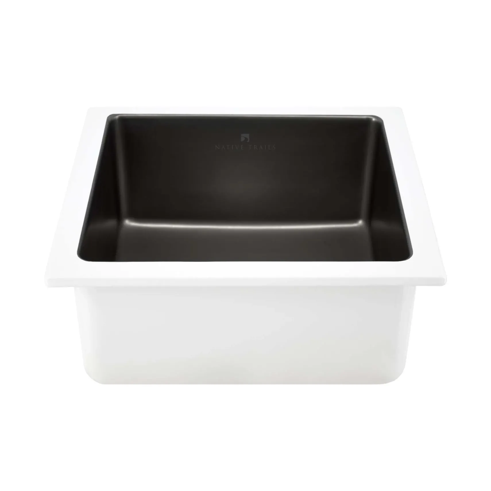 Native Trails Reveler 16" Square Fireclay Bar/Prep Sink, Gunmetal, PMB1515-M