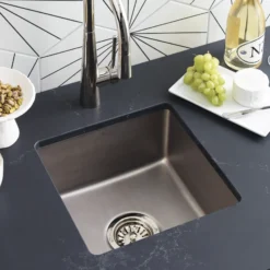 Native Trails Reveler 16" Square Fireclay Bar/Prep Sink, Platinum, PMB1515-P