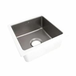 Native Trails Reveler 16" Square Fireclay Bar/Prep Sink, Platinum, PMB1515-P