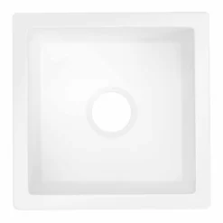 Native Trails Reveler 16" Square Fireclay Bar/Prep Sink, White, FRB1515-W