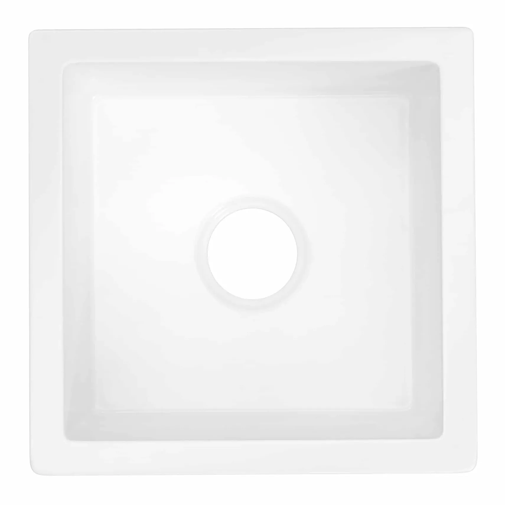 Native Trails Reveler 16" Square Fireclay Bar/Prep Sink, White, FRB1515-W