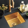 Native Trails Reveler 16" Square Fireclay Bar/Prep Sink, Matte Gold, PMB1515-G