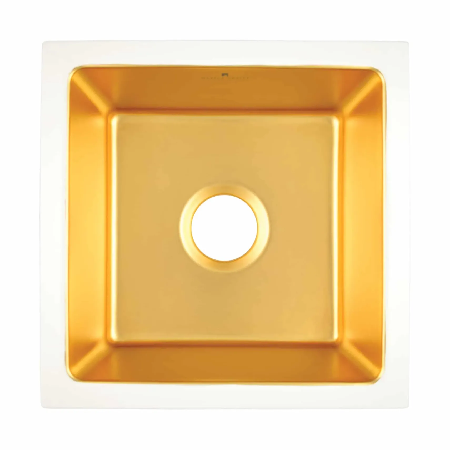 Native Trails Reveler 16" Square Fireclay Bar/Prep Sink, Matte Gold, PMB1515-G