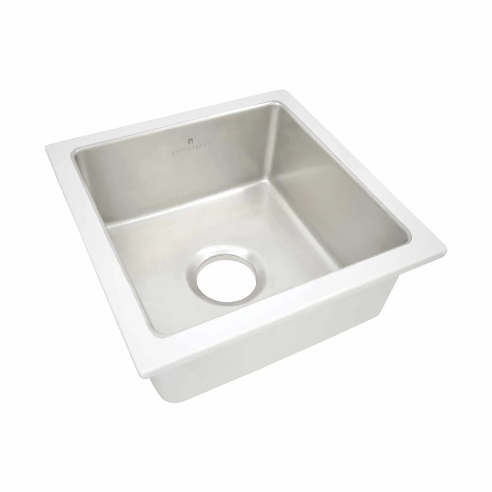 Native Trails Reveler 16" Square Fireclay Bar/Prep Sink, Silver, PMB1515-S