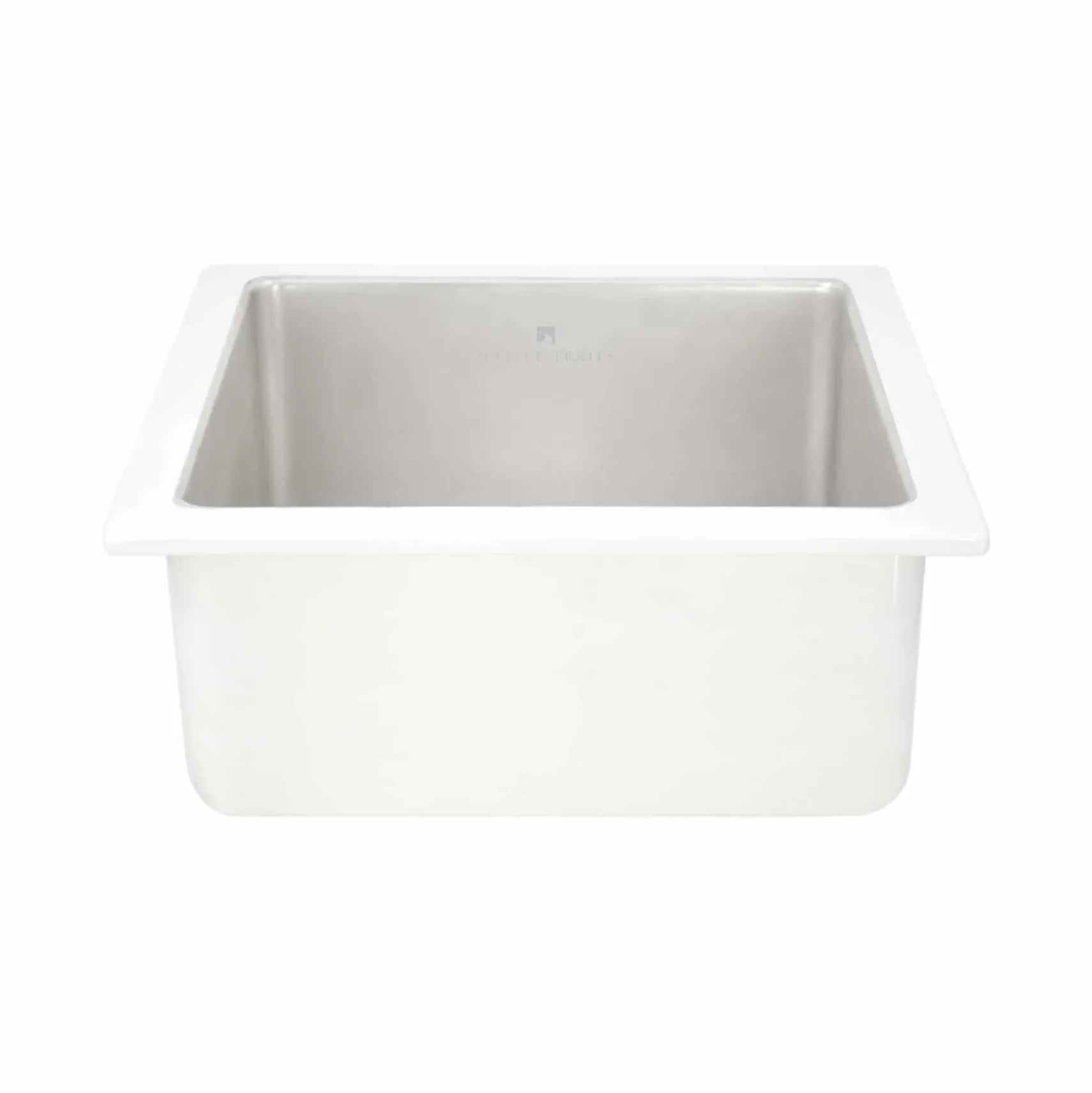 Native Trails Reveler 16" Square Fireclay Bar/Prep Sink, Silver, PMB1515-S