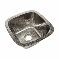 Native Trails Rincon 13" Square Nickel Bar/Prep Sink, Polished Nickel, CPS847