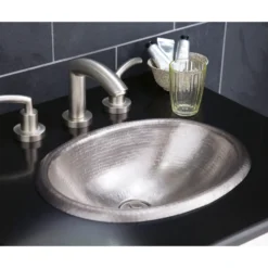 Native Trails Rolled Baby Classic 16" Oval Nickel Bathroom Sink, Brushed Nickel, CPS539