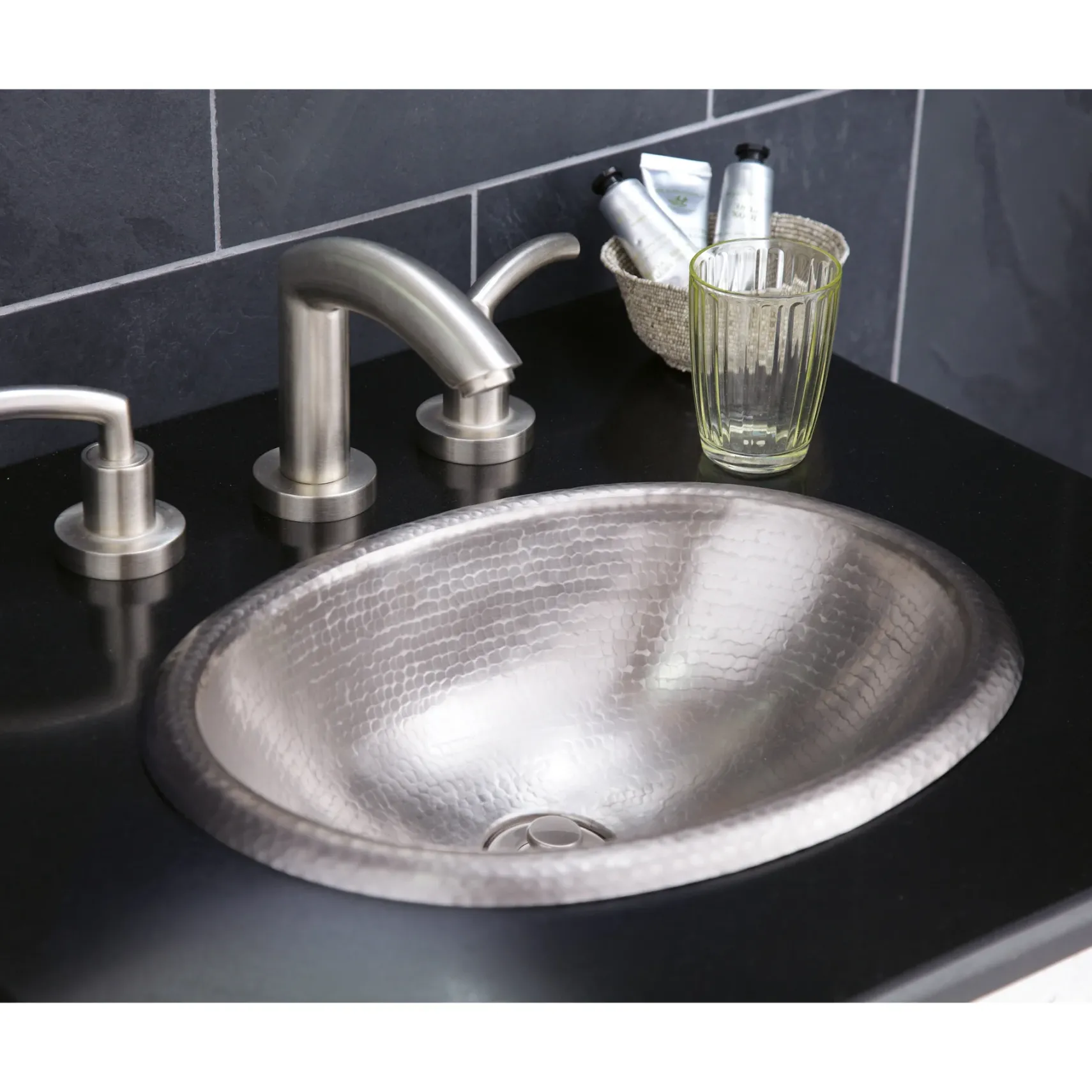 Native Trails Rolled Baby Classic 16" Oval Nickel Bathroom Sink, Brushed Nickel, CPS539