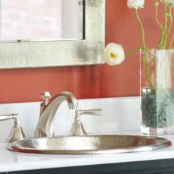 Native Trails Rolled Classic 19" Oval Nickel Bathroom Sink, Brushed Nickel, CPS540