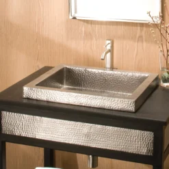 Native Trails Tatra 20" Rectangle Nickel Bathroom Sink, Brushed Nickel, CPS546