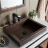Native Trails Tatra 20" Rectangle Copper Bathroom Sink, Antique Copper, CPS246