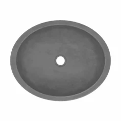 Native Trails Tolosa 19" Oval NativeStone Concrete Bathroom Sink, Slate, NSL1916-S