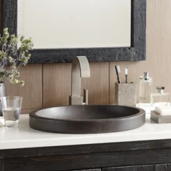 Native Trails Tolosa 19" Oval NativeStone Concrete Bathroom Sink, Slate, NSL1916-S