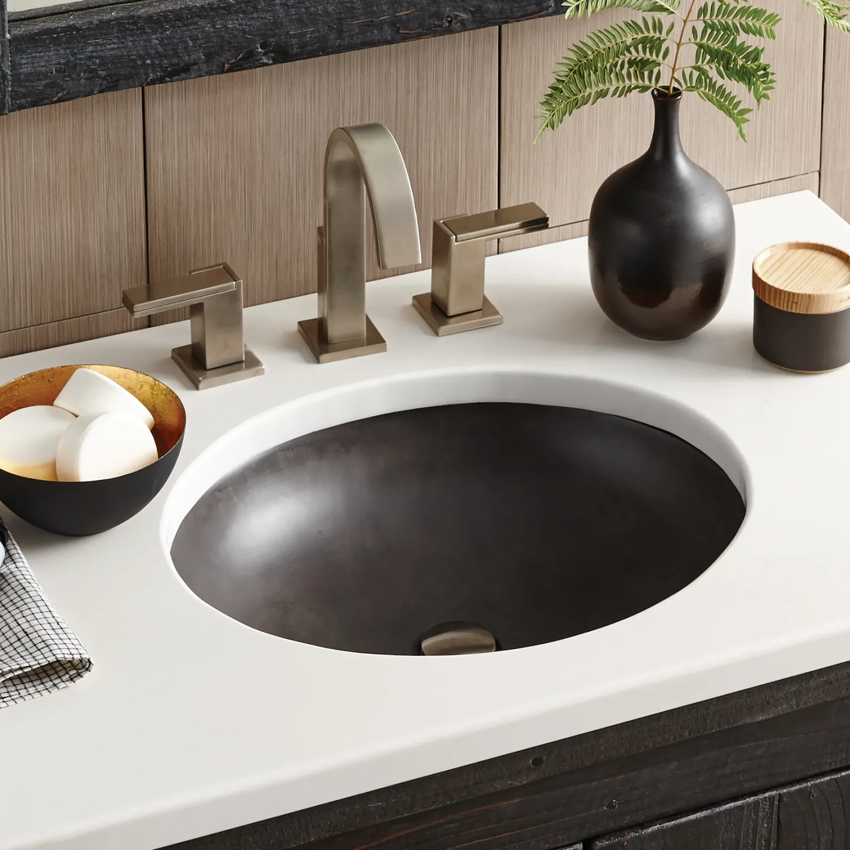 Native Trails Tolosa 19" Oval NativeStone Concrete Bathroom Sink, Slate, NSL1916-S